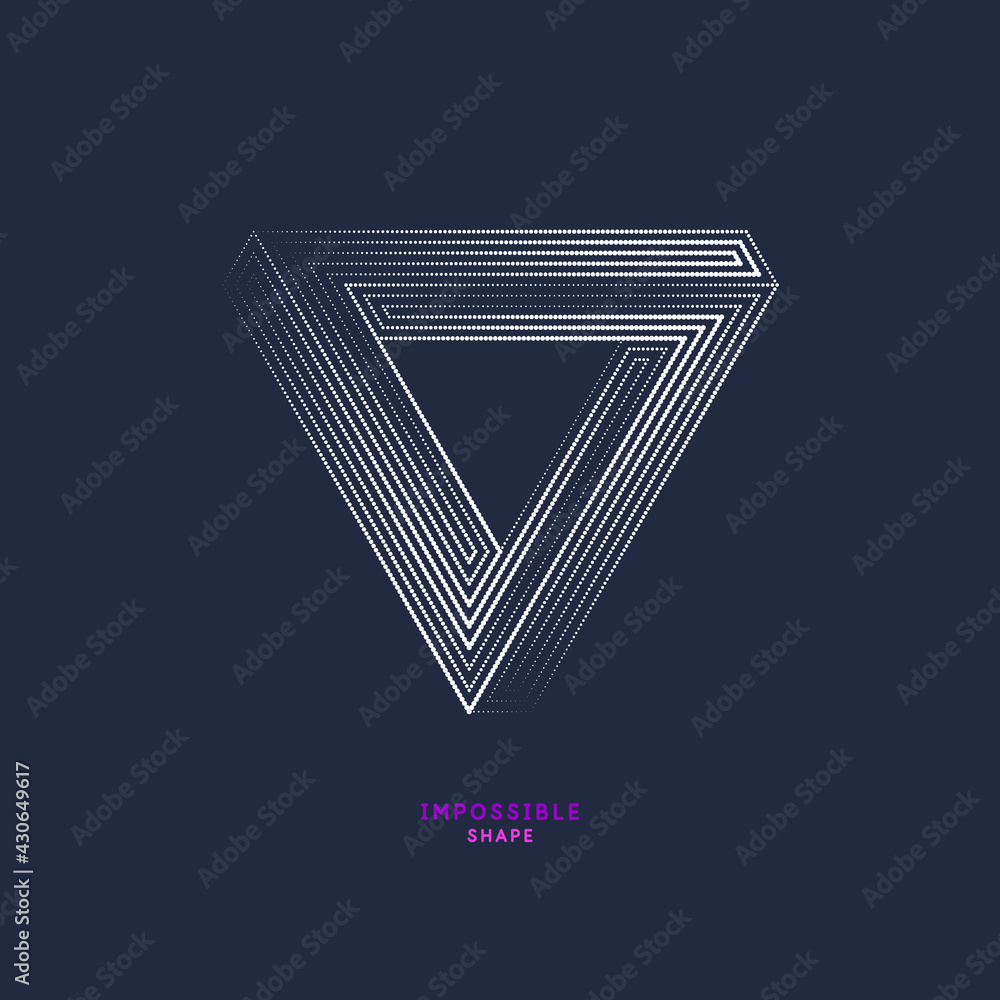 Impossible geometric shape. The Penrose triangle. Isolated 3d shape. A graphic element for your design.