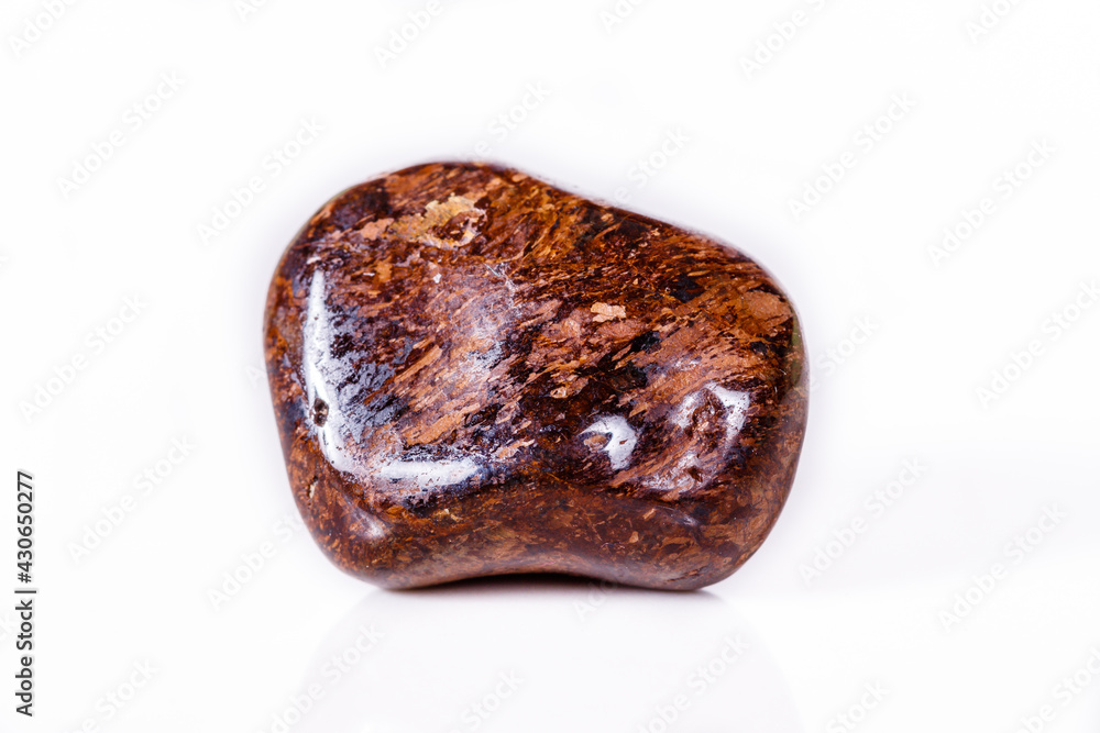 Macro mineral stone Bronze on white background Macro mineral stone Bronze on white background