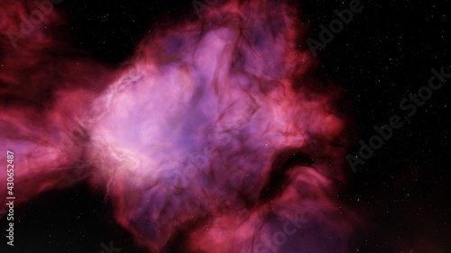 nebula gas cloud in deep outer space, colorful space background with stars, 3d render