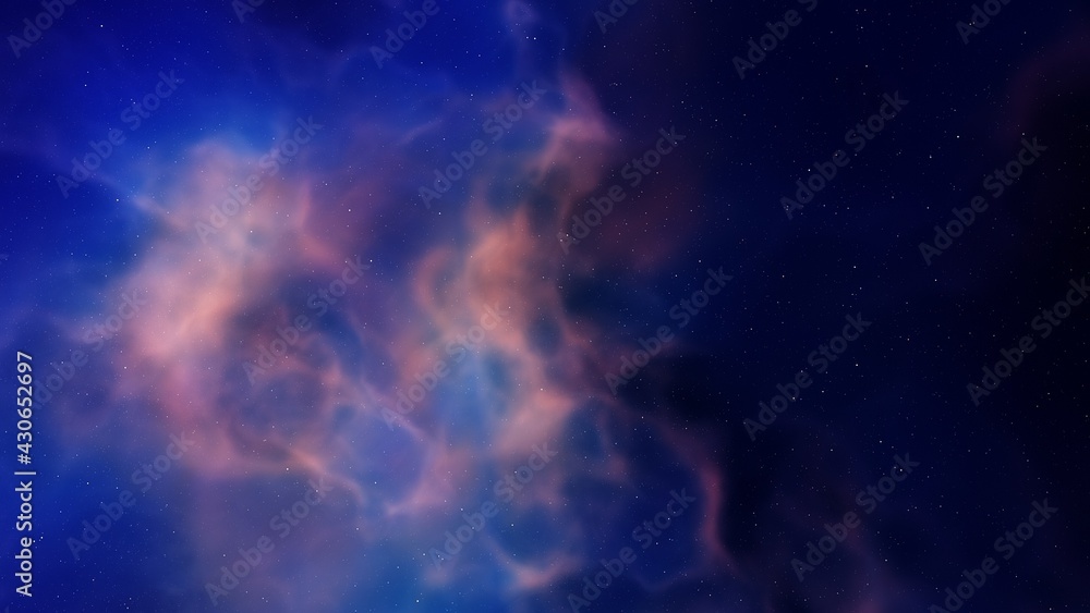 Fototapeta premium nebula gas cloud in deep outer space, colorful space background with stars, 3d render
