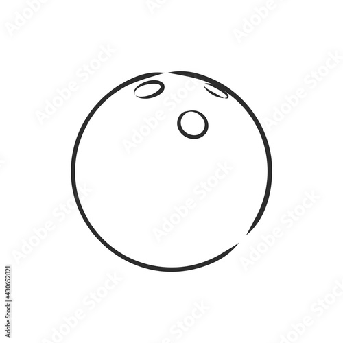 Bowling skittles and ball sketch vector illustration