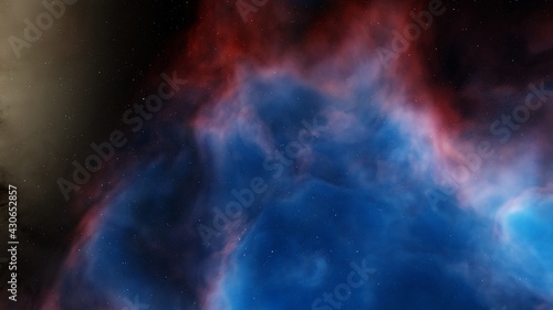 Fototapeta Naklejka Na Ścianę i Meble -  nebula gas cloud in deep outer space, colorful space background with stars, 3d render