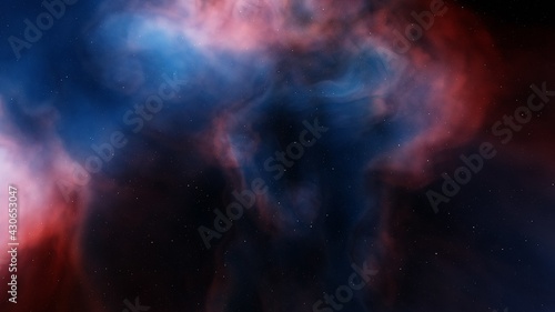 Fototapeta Naklejka Na Ścianę i Meble -  nebula gas cloud in deep outer space, colorful space background with stars, 3d render