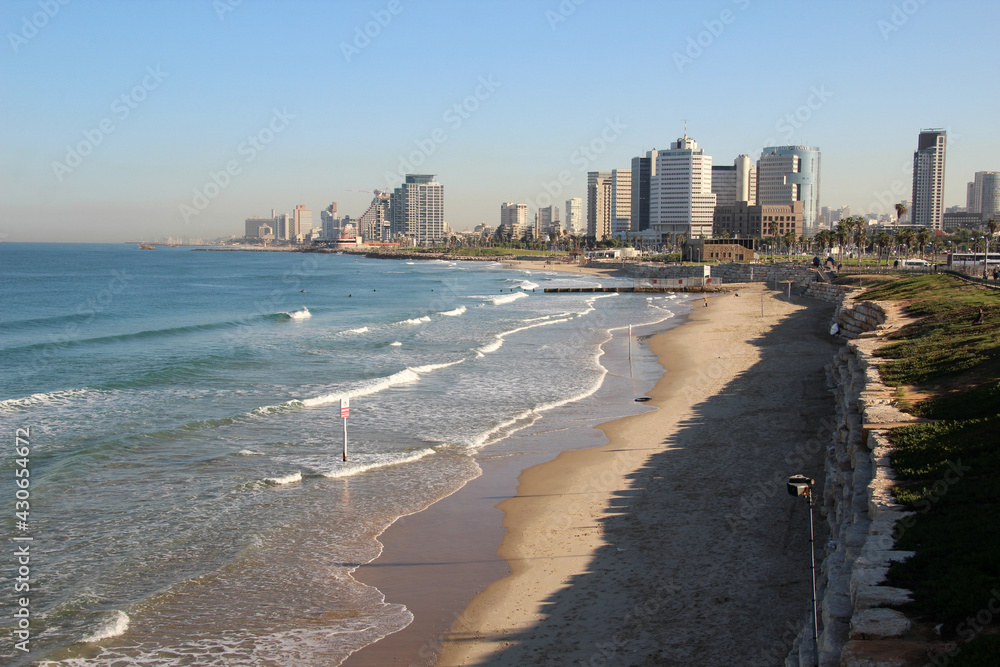 The Tel-Aviv waterfront stretches for miles