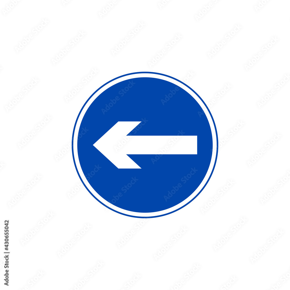 Compulsory turn left traffic signs Compulsory turn left traffic signs