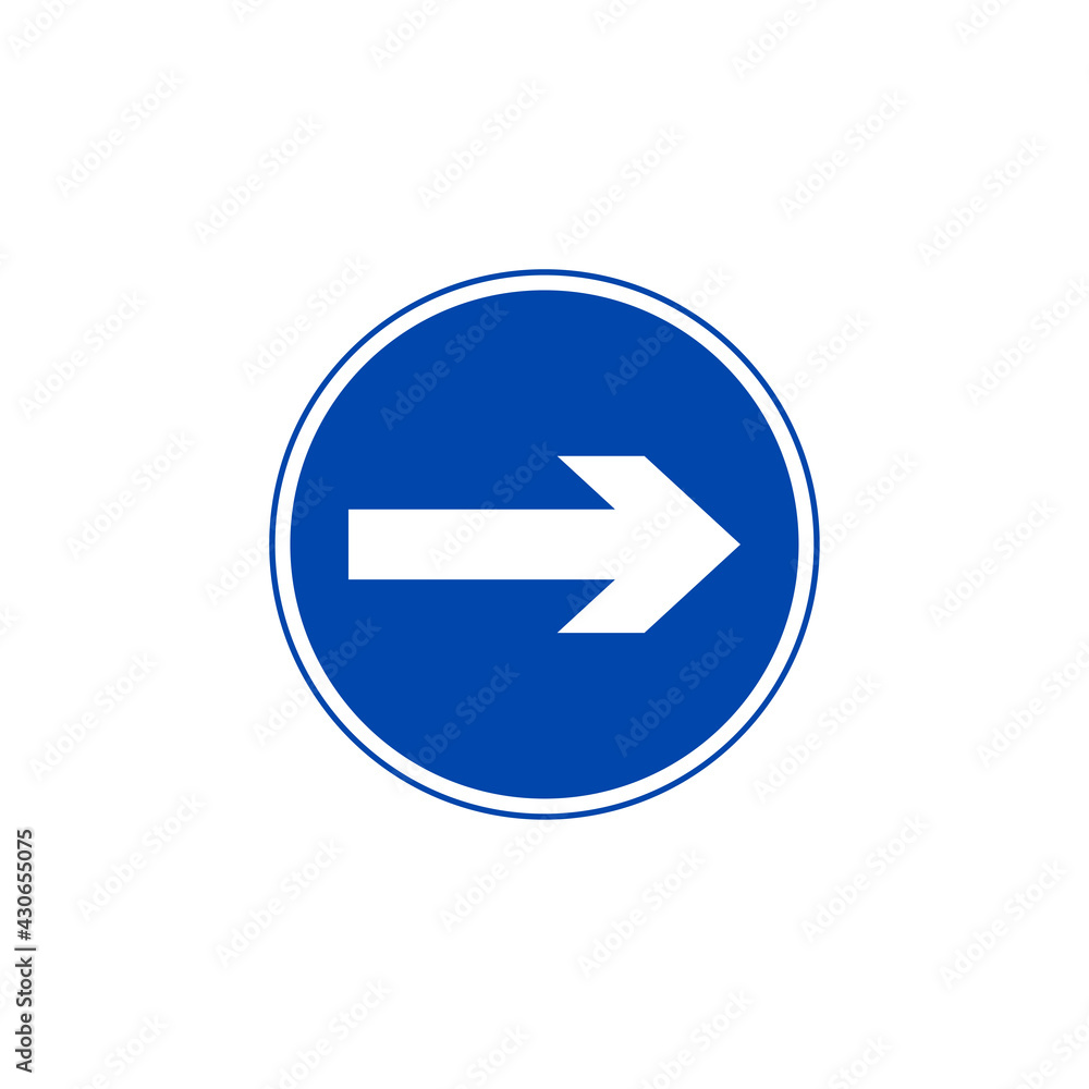 Compulsory turn right traffic signs Compulsory turn right traffic signs