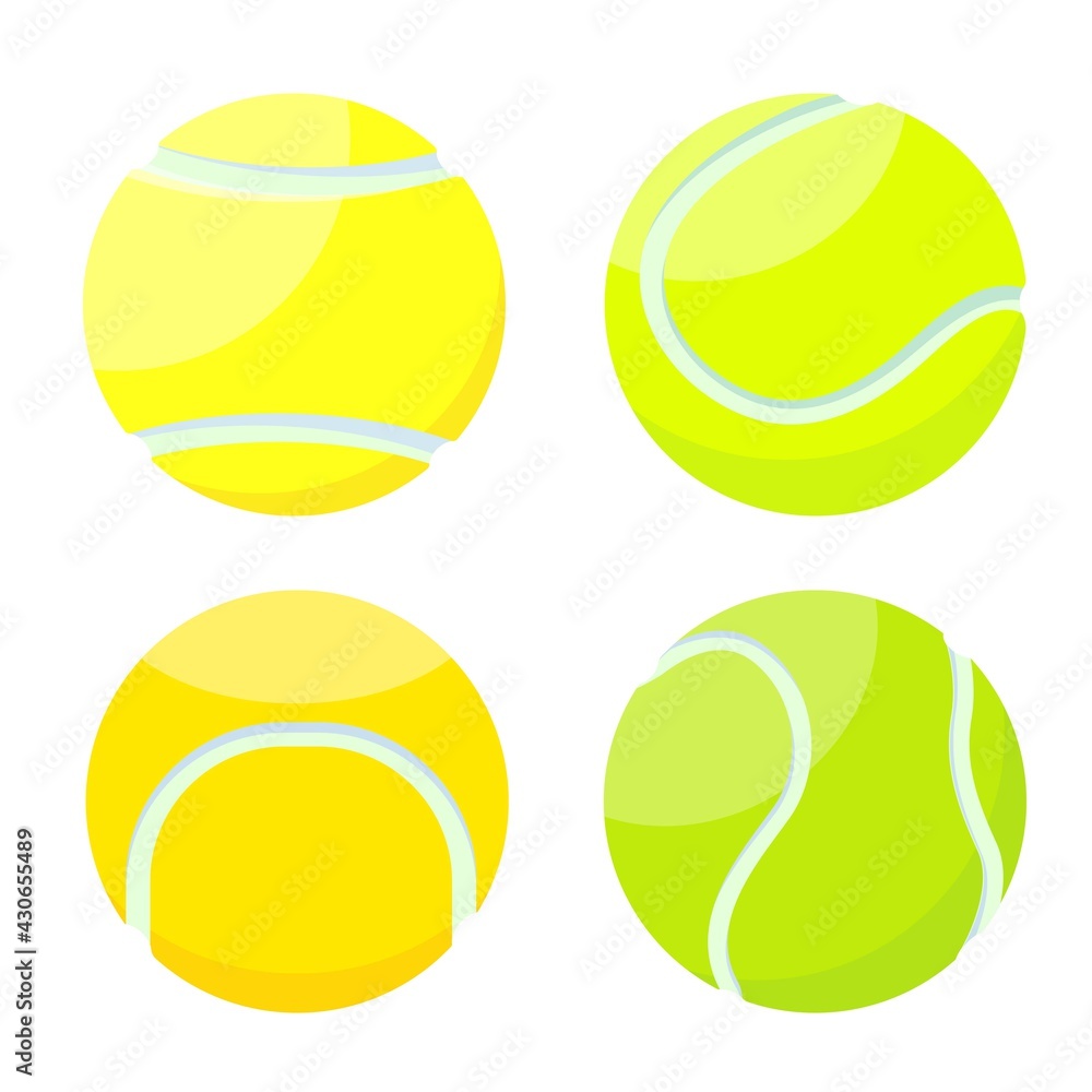 Set of yellow and green balls for big tennis.