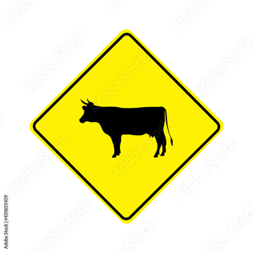 Cattle crossing road sign board