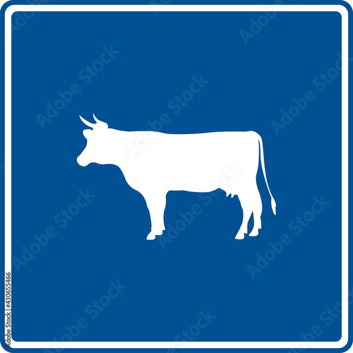 Cattle crossing road sign board