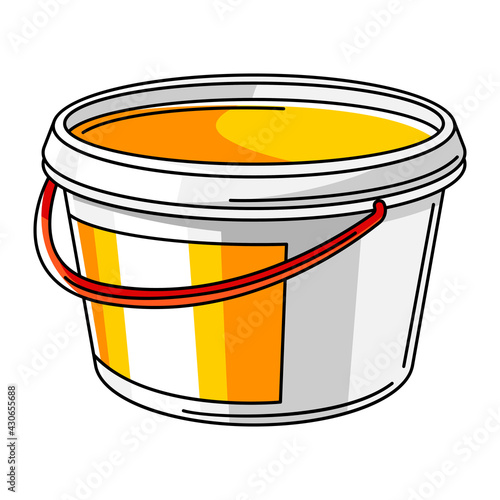Illustration of paint can. Material for construction industry.
