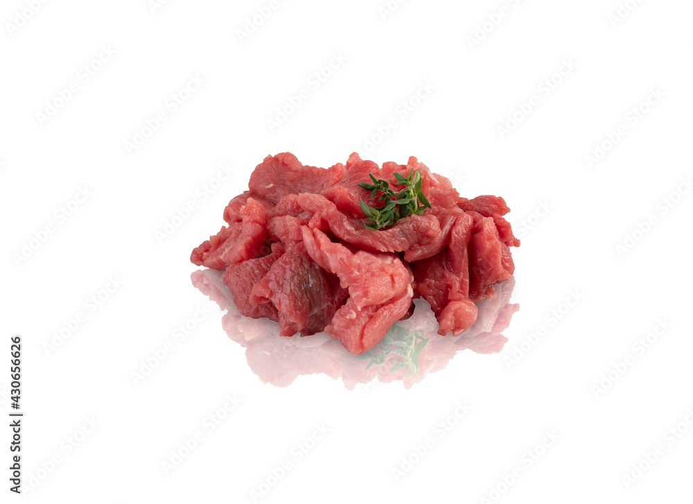 Obraz premium raw meat isolated​ on​ white​ background​