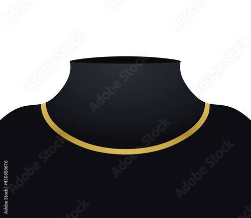 Mannequin silhouette with necklace, vector
