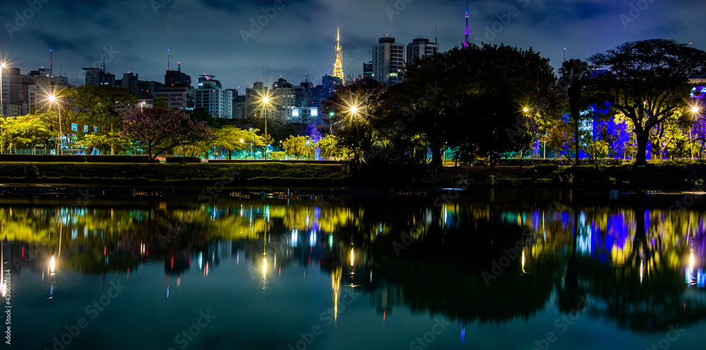 Visão Panorâmica Noturna da Cidade de São Paulo