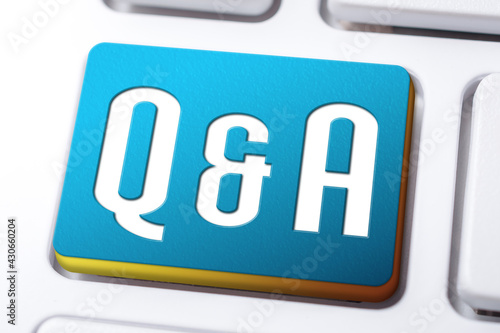 Q and A Written On A Keyboard Button