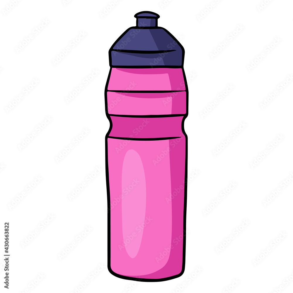 Sports water bottle. Convenient water bottle for sports activities. Cartoon style. Sports water bottle. Convenient water bottle for sports activities. Cartoon style.
