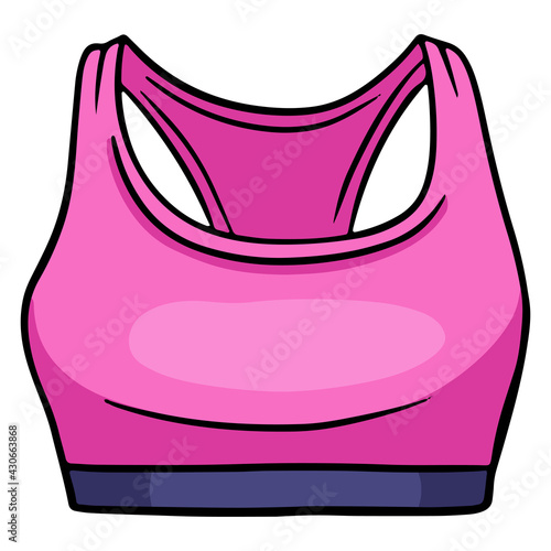 Top for fitness. Tracksuit upper. For fitness and yoga classes. Cartoon style.
