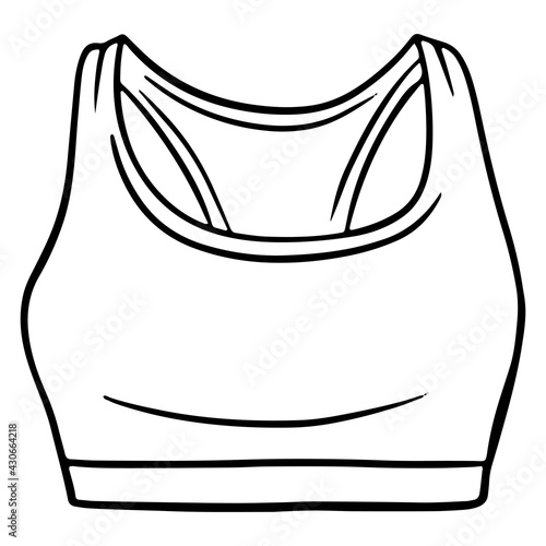 Top for fitness. Tracksuit upper. For fitness and yoga classes. Cartoon style.