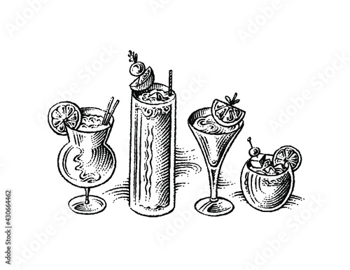 Illustration of cocktails