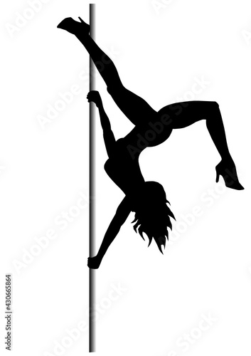 Acrobatic pole dancing girl 