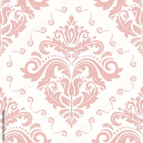 Orient classic pattern. Seamless abstract background with vintage pink elements. Orient background. Ornament for wallpaper and packaging