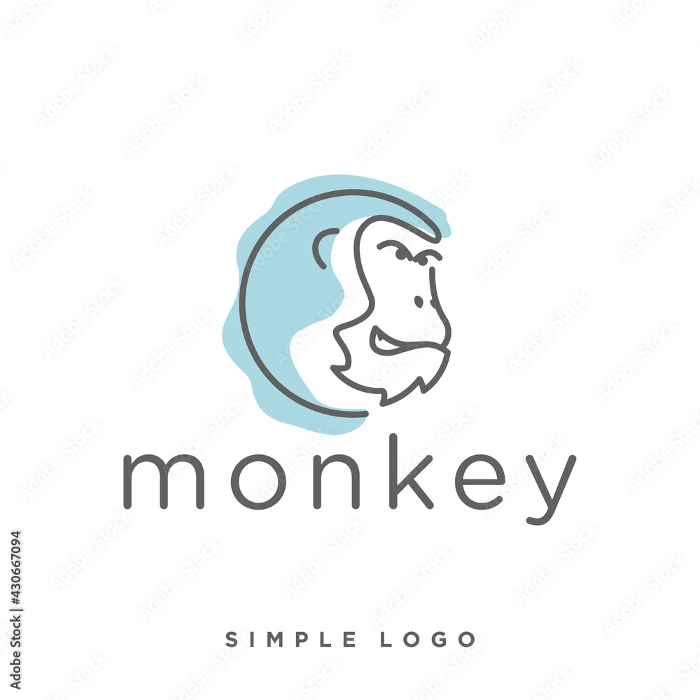 Monkey vector icon logo illustration Monkey vector icon logo illustration