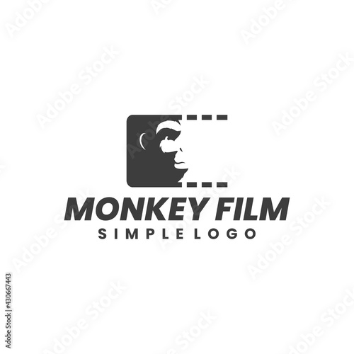 ape face film production hipster modern vector logo