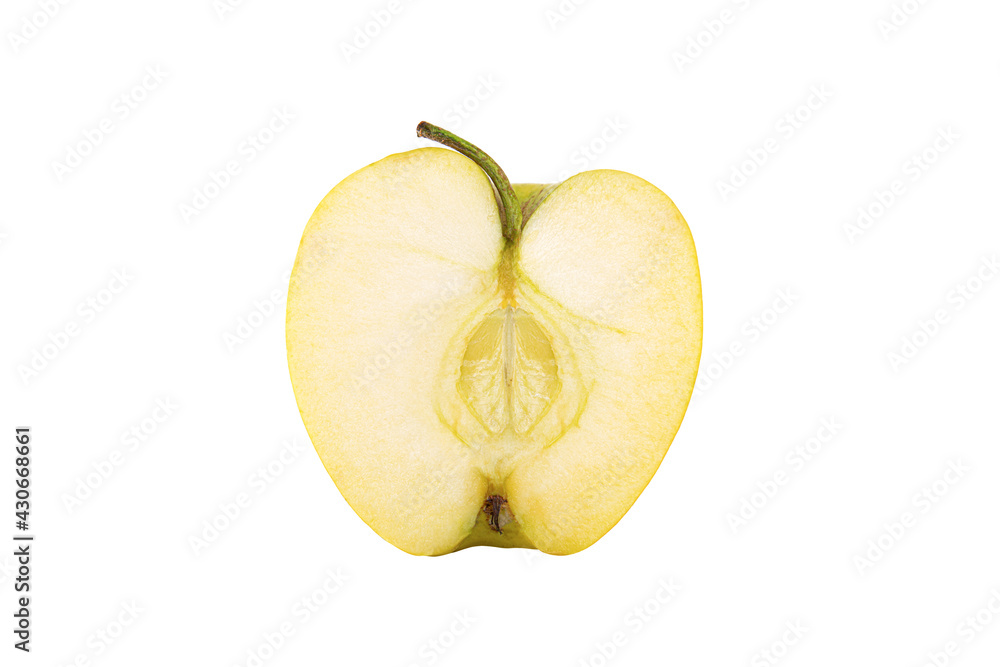 Half an apple isolated on a white background.