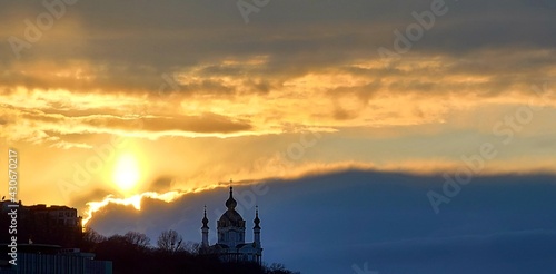 sunset over the city