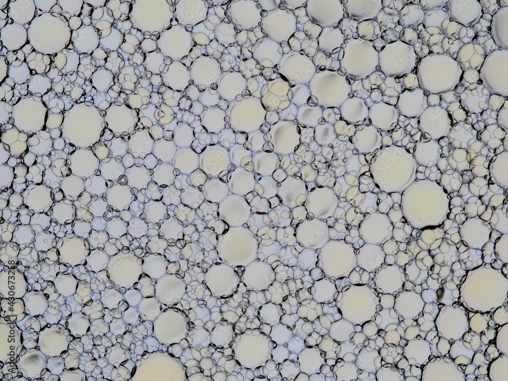 Oil bubbles on the water surface Oil bubbles on the water surface