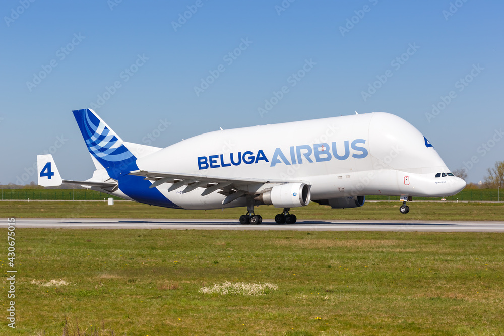 Airbus Beluga Super Transporter A300B4 airplane Hamburg Finkenwerder ...