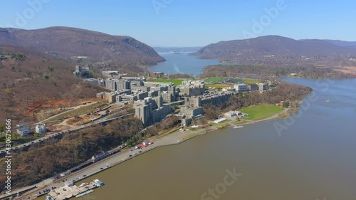 Wallpaper Mural Aerial Pull Back Shot of the United States Military Academy at West Point Torontodigital.ca