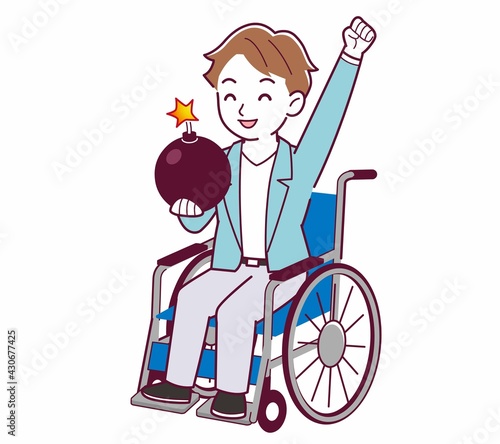 車椅子に乗った男の子