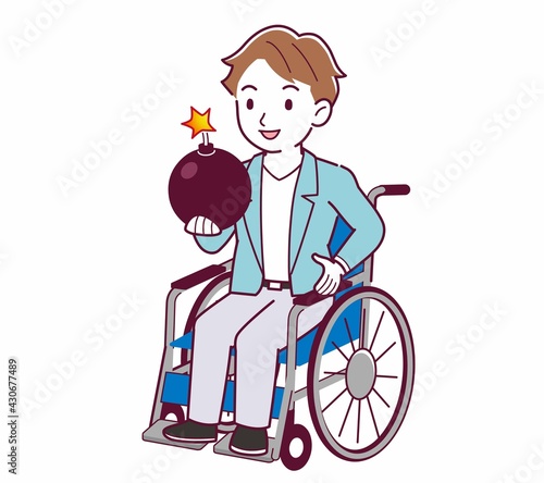 車椅子に乗った男の子