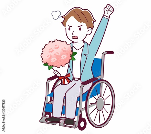車椅子に乗った男の子