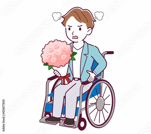 車椅子に乗った男の子