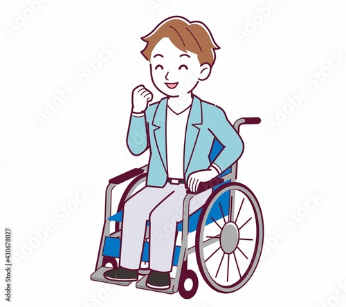 車椅子に乗った男の子