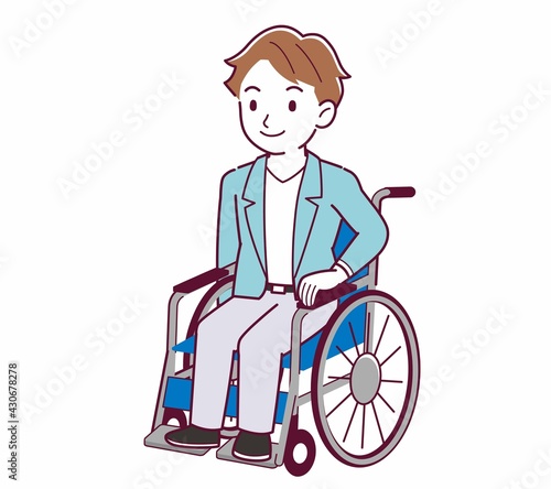 車椅子に乗った男の子
