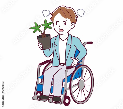 車椅子に乗った男の子