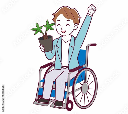 車椅子に乗った男の子