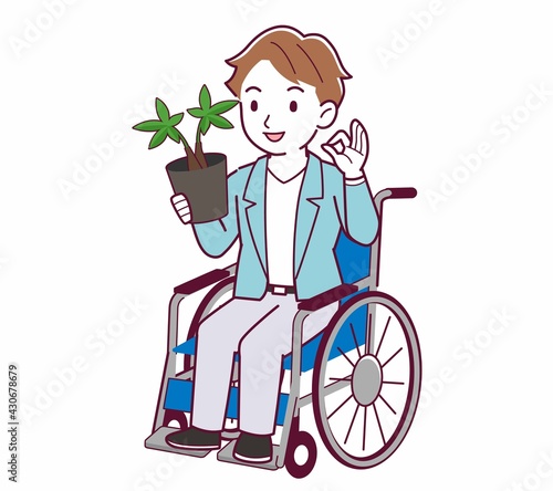車椅子に乗った男の子