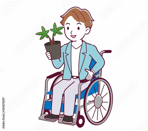 車椅子に乗った男の子
