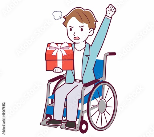 車椅子に乗った男の子