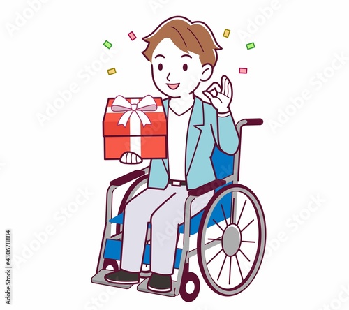 車椅子に乗った男の子