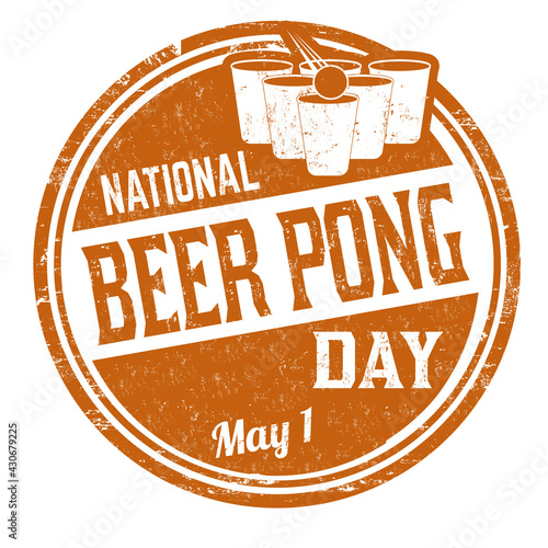 National beer pong day grunge rubber stamp