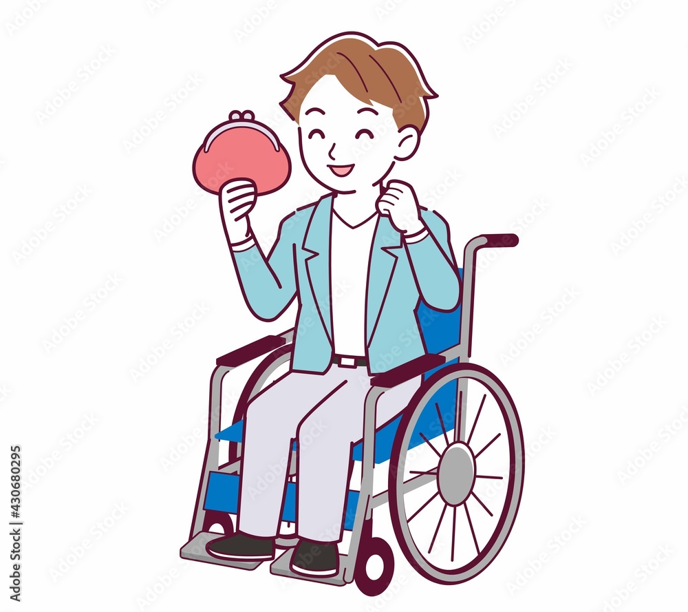 Obraz premium 車椅子に乗った男の子