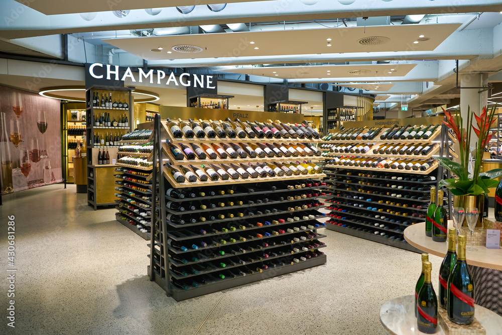 BERLIN, GERMANY CIRCA SEPTEMBER, 2019 wines on display at the