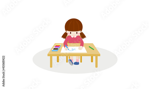 子供がお絵かきする姿