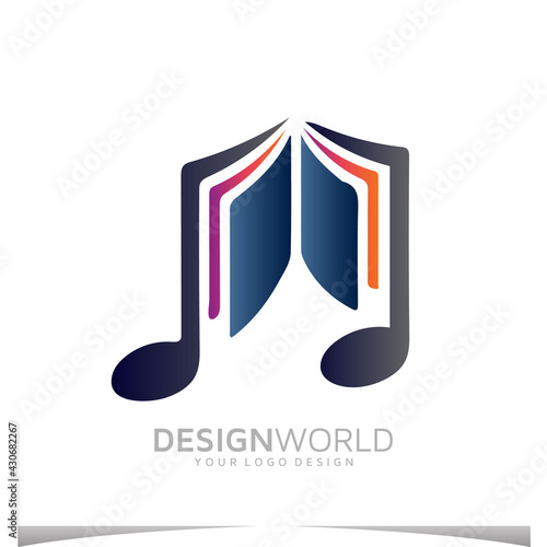 music education vector logo design template.