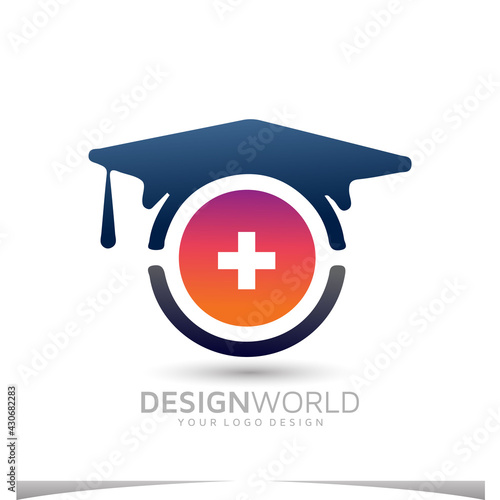medical education vector logo design template.