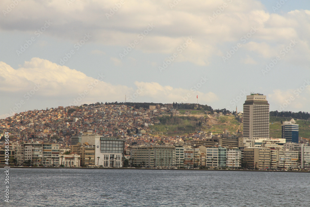 view of Izmir city from Aegean sea
